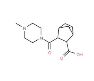 3-(4-Methyl-piperazine-1-carbonyl)-bicyclo[2.2.1]hept-5-ene-2-carboxylic acid (CAS 436811-00-6) - chemical structure image