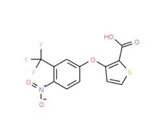 3-[4-Nitro-3-(trifluoromethyl)phenoxy]-2-thiophenecarboxylic acid - chemical structure image