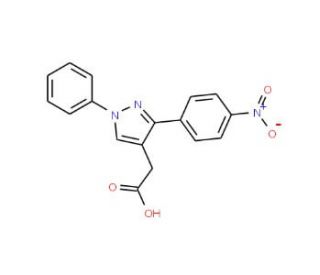 [3-(4-nitrophenyl)-1-phenyl-1H-pyrazol-4-yl]acetic acid - chemical structure image