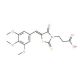 3-[4-Oxo-2-thioxo-5-(3,4,5-trimethoxy-benzylidene)-thiazolidin-3-yl]-propionic acid - chemical structure image
