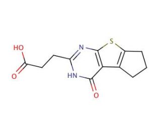 3-(4-oxo-3,5,6,7-tetrahydro-4H-cyclopenta[4,5]thieno[2,3-d]pyrimidin-2-yl)propanoic acid - chemical structure image