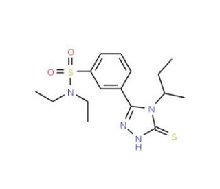 3-(4-sec-Butyl-5-mercapto-4H-[1,2,4]triazol-3-yl)-N,N-diethyl-benzenesulfonamide - chemical structure image