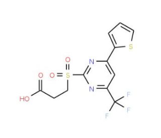 3-(4-Thiophen-2-yl-6-trifluoromethyl-pyrimidine-2-sulfonyl)-propionic acid - chemical structure image