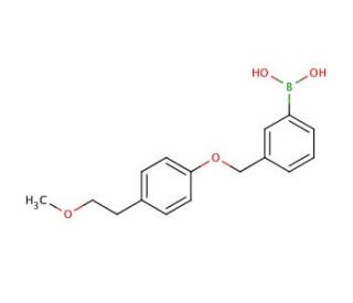 3-[(4&prime;-(2-Methoxyethyl)phenoxy)methyl]phenylboronic acid (CAS 871126-26-0) - chemical structure image