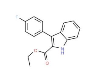 3-(4&prime;-Fluorophenyl)indole-2-carboxylic acid ethyl ester (CAS 93957-39-2) - chemical structure image