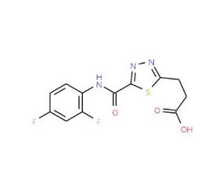 3-(5-{[(2,4-Difluorophenyl)amino]carbonyl}-1,3,4-thiadiazol-2-yl)propanoic acid - chemical structure image