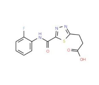 3-(5-{[(2-Fluorophenyl)amino]carbonyl}-1,3,4-thiadiazol-2-yl)propanoic acid - chemical structure image