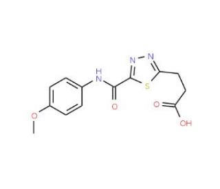 3-(5-{[(4-Methoxyphenyl)amino]carbonyl}-1,3,4-thiadiazol-2-yl)propanoic acid - chemical structure image