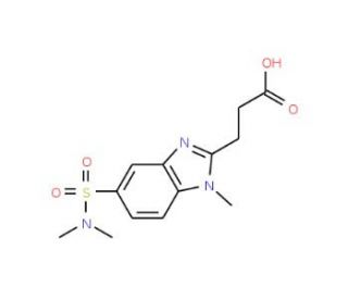 3-{5-[(dimethylamino)sulfonyl]-1-methyl-1H-benzimidazol-2-yl}propanoic acid - chemical structure image