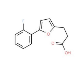 3-[5-(2-fluorophenyl)-2-furyl]propanoic acid (CAS 24090-21-9) - chemical structure image