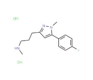 {3-[5-(4-fluorophenyl)-1-methyl-1H-pyrazol-3-yl]propyl}(methyl)amine dihydrochloride - chemical structure image