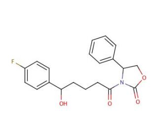3-[5-(4-Fluorophenyl)-5-hydroxy-1-oxopentyl]-4-phenyl-2-oxazolidinone (CAS 439080-96-3) - chemical structure image