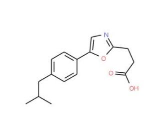 3-[5-(4-isobutylphenyl)-1,3-oxazol-2-yl]propanoic acid - chemical structure image