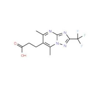 3-[5,7-dimethyl-2-(trifluoromethyl)[1,2,4]triazolo[1,5-a]pyrimidin-6-yl]propanoic acid - chemical structure image