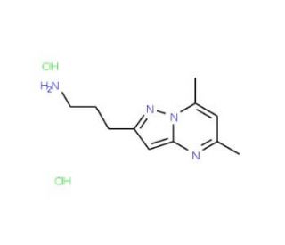 3-{5,7-dimethylpyrazolo[1,5-a]pyrimidin-2-yl}propan-1-amine dihydrochloride - chemical structure image