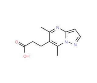 3-{5,7-dimethylpyrazolo[1,5-a]pyrimidin-6-yl}propanoic acid - chemical structure image