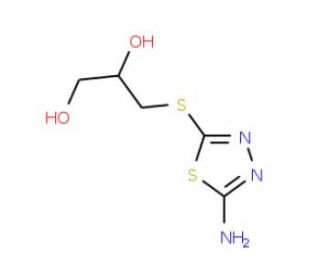 3-(5-Amino-[1,3,4]thiadiazol-2-ylsulfanyl)-propane-1,2-diol - chemical structure image