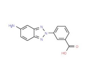3-(5-amino-2H-1,2,3-benzotriazol-2-yl)benzoic acid (CAS 873994-06-0) - chemical structure image
