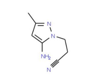 3-(5-Amino-3-methyl-pyrazol-1-yl)-propionitrile (CAS 61255-82-1) - chemical structure image