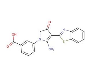 3-(5-Amino-4-benzothiazol-2-yl-3-oxo-2,3-dihydro-pyrrol-1-yl)-benzoic acid - chemical structure image