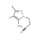 3-(5-amino-4-iodo-3-methyl-1H-pyrazol-1-yl)propanenitrile - chemical structure image