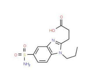 3-[5-(aminosulfonyl)-1-propyl-1H-benzimidazol-2-yl]propanoic acid - chemical structure image
