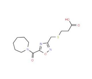 3-({[5-(Azepan-1-ylcarbonyl)-1,2,4-oxadiazol-3-yl]methyl}thio)propanoic acid - chemical structure image
