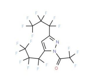 3,5-Bis(heptafluoropropyl)-1-(trifluoroacetyl)pyrazole - chemical structure image