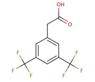 3,5-Bis(trifluoromethyl)phenylacetic acid (CAS 85068-33-3) - chemical structure image