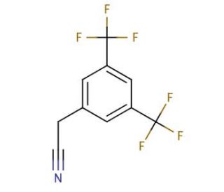 3,5-Bis(trifluoromethyl)phenylacetonitrile (CAS 85068-32-2) - chemical structure image