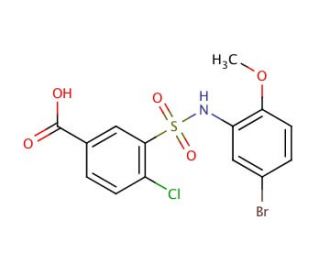 3-(5-Bromo-2-methoxy-phenylsulfamoyl)-4-chloro-benzoic acid - chemical structure image