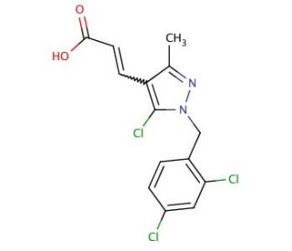 3-[5-chloro-1-(2,4-dichlorobenzyl)-3-methyl-1H-pyrazol-4-yl]acrylic acid - chemical structure image