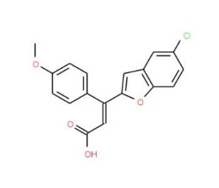 3-(5-Chloro-1-benzofuran-2-yl)-3-(4-methoxyphenyl)acrylic acid - chemical structure image