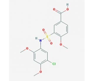 3-(5-Chloro-2,4-dimethoxy-phenylsulfamoyl)-4-methoxy-benzoic acid - chemical structure image