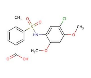 3-(5-Chloro-2,4-dimethoxy-phenylsulfamoyl)-4-methyl-benzoic acid - chemical structure image