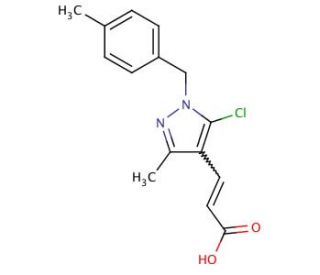 3-[5-chloro-3-methyl-1-(4-methylbenzyl)-1H-pyrazol-4-yl]acrylic acid - chemical structure image