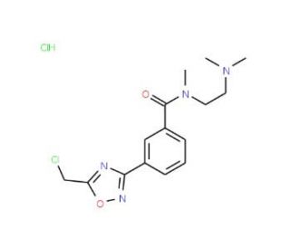 3-[5-(Chloromethyl)-1,2,4-oxadiazol-3-yl]-N-[2-(dimethylamino)ethyl]-N-methylbenzamide hydrochloride - chemical structure ima