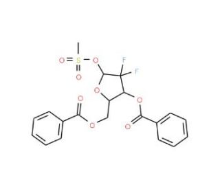 3,5-Di-O-benzoyl-2-deoxy-2,2-difluoro-1-O-methanesulfonyl-D-ribofuranoside (CAS 134877-43-3) - chemical structure image
