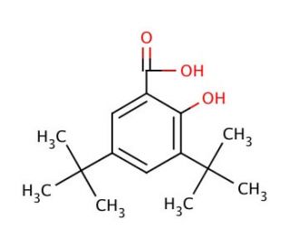 3,5-Di-tert-butylsalicylic acid (CAS 19715-19-6) - chemical structure image