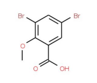 3,5-Dibromo-2-methoxybenzenecarboxylic acid (CAS 13130-23-9) - chemical structure image