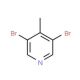 3,5-Dibromo-4-methylpyridine (CAS 3430-23-7) - chemical structure image