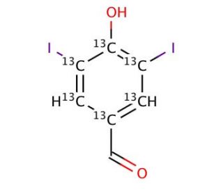 3,5-Diiodo-4-hydroxybenzaldehyde-13C6 - chemical structure image