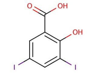 3,5-Diiodosalicylic acid (CAS 133-91-5) - chemical structure image