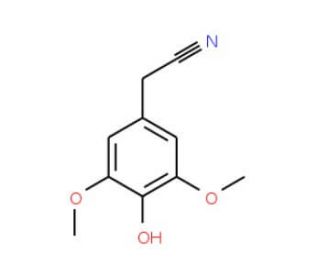3,5-Dimethoxy-4-hydroxyphenyl acetonitrile (CAS 42973-55-7) - chemical structure image