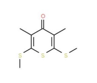 3,5-Dimethyl-2,6-bis(methylthio)-4H-thiopyran-4-one (CAS 24215-64-3) - chemical structure image