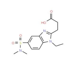 3-{5-[(dimethylamino)sulfonyl]-1-ethyl-1H-benzimidazol-2-yl}propanoic acid (CAS 730951-13-0) - chemical structure image