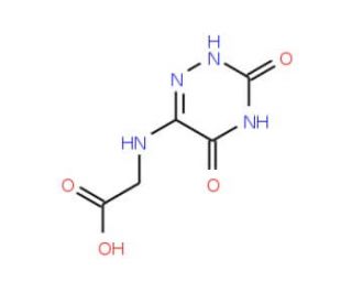 (3,5-Dioxo-2,3,4,5-tetrahydro-[1,2,4]triazin-6-yl-amino)-acetic acid - chemical structure image