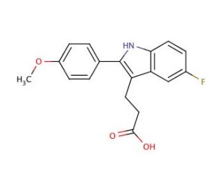 3-[5-fluoro-2-(4-methoxyphenyl)-1H-indol-3-yl]propanoic acid - chemical structure image