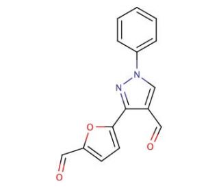 3-(5-formyl-2-furyl)-1-phenyl-1H-pyrazole-4-carbaldehyde - chemical structure image