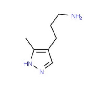 3-(5-methyl-1H-pyrazol-4-yl)propan-1-amine (CAS 28739-42-6) - chemical structure image